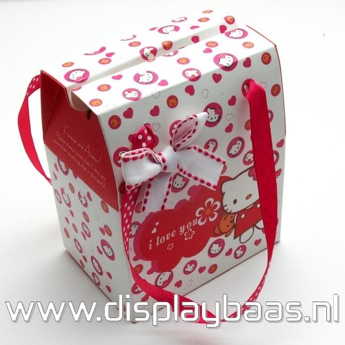 Cadeautasje, wit, Hello Kitty, dik, hengsels, ZH08-04 (1 st.) - Klik op de afbeelding om het venster te sluiten