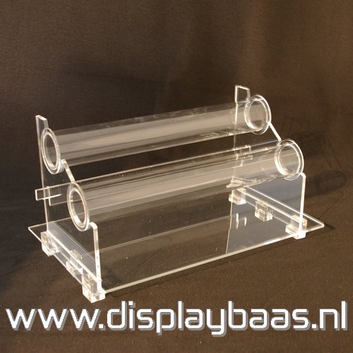 Armband display, plexi, transparant, liggend, 2 rollen - Klik op de afbeelding om het venster te sluiten