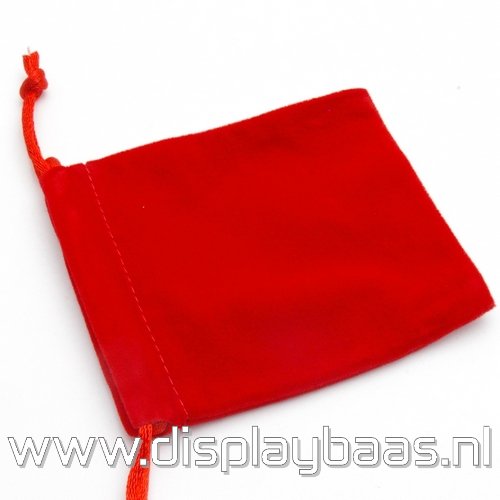 Velours buideltje, rood, 5 x 7 cm (1 st.) - Klik op de afbeelding om het venster te sluiten