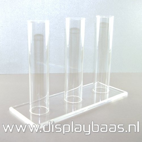 Armband display, plexi, transparant, staand, 3 rollen - Klik op de afbeelding om het venster te sluiten